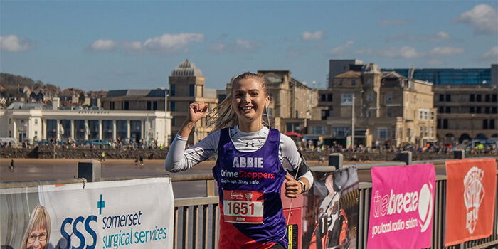 Abbie prepares to run her first London Marathon for Crimestoppers 