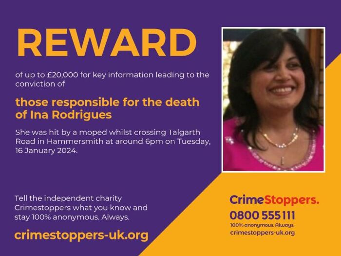 Reward offered to identify hit-and-run moped killers of mother in Hammersmith