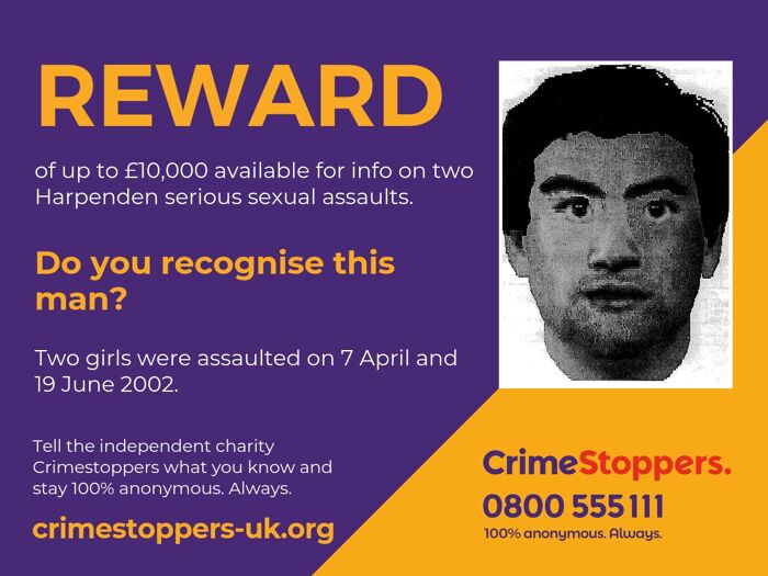 £10,000 reward for anonymous information on Harpenden sexual assaults on twenty-year anniversary