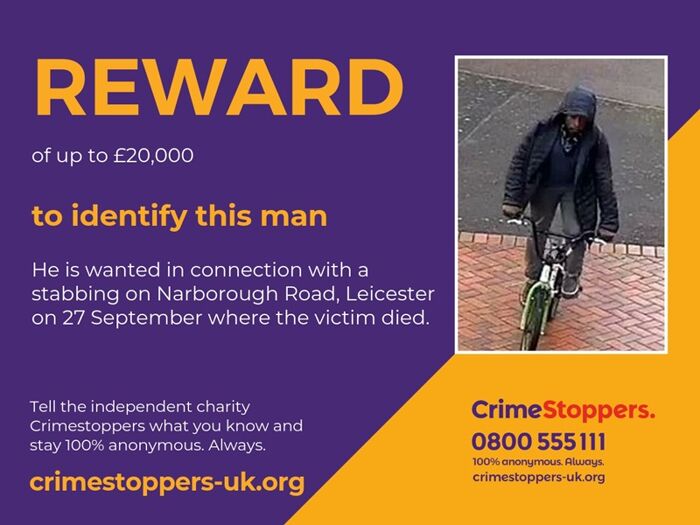 Reward to find potential suspect after Leicester man murdered 