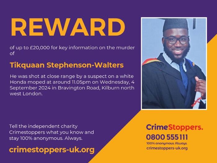 Reward to find killer who shot dead young man in north west London