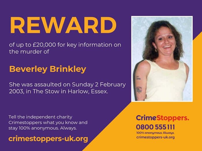 20 years on from mysterious murder of Beverley Brinkley we double our reward to £20,000 in new appeal