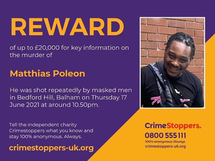 London: Second anniversary of young man’s killing marked by £20,000 Crimestoppers reward