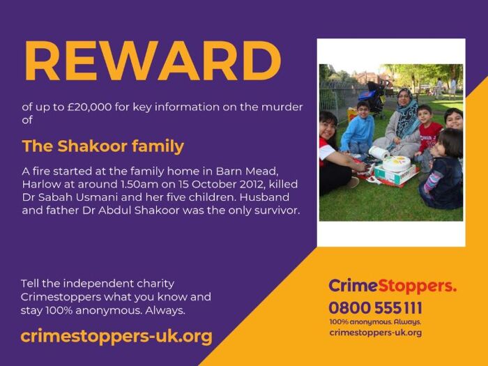 Essex: £20,000 reward to find those responsible for murder of Shakoor family 