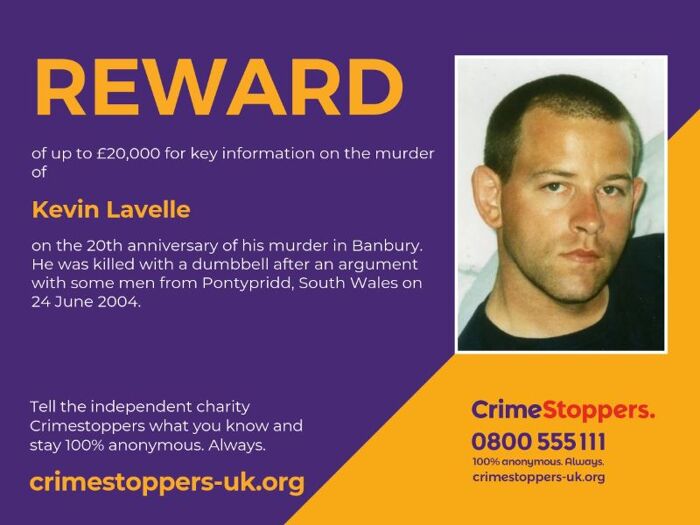 £20,000 to solve Oxfordshire dumbbell murder on 20th anniversary