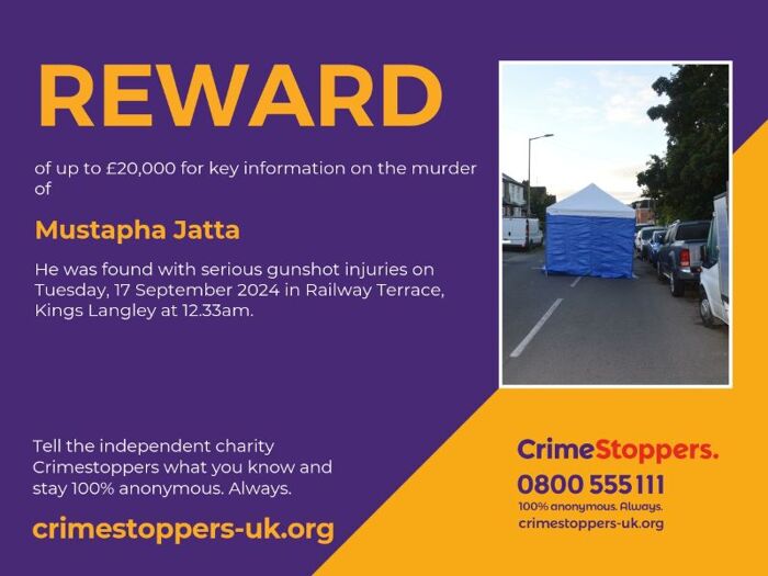 £20,000 reward offered for information after fatal shooting in Hertfordshire 