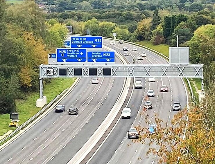 M23 J8−10 smart motorway, UK