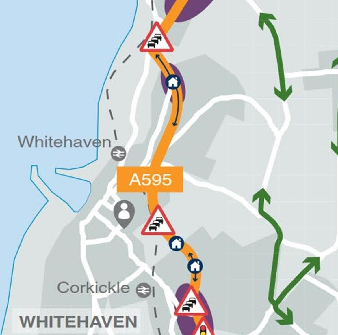 Design options for A595 in Whitehaven, UK