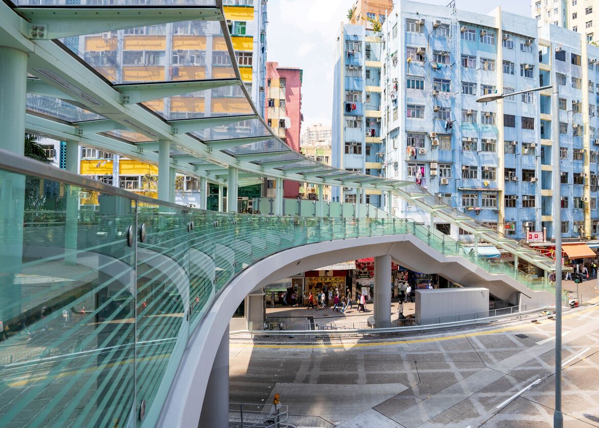 Hip Wo Street Footbridge, Hong Kong