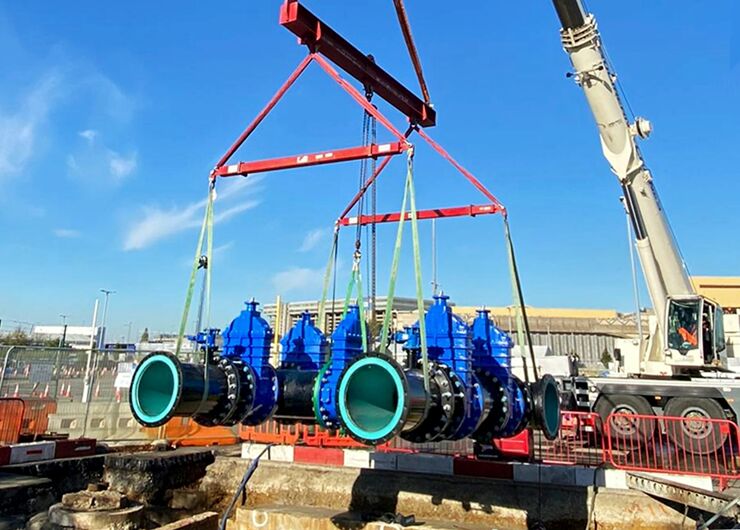 Heathrow Airport fire main upgrade works, UK